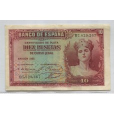 ESPAÑA 1935 BILLETTE DE 10 PESETAS